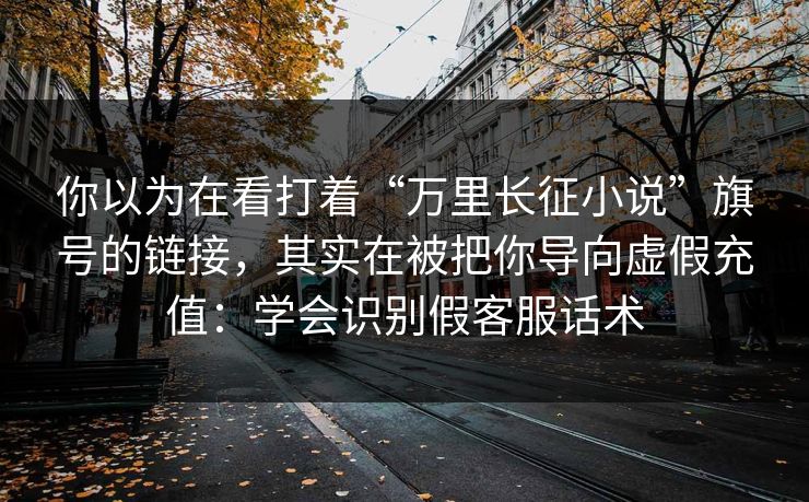 你以为在看打着“万里长征小说”旗号的链接，其实在被把你导向虚假充值：学会识别假客服话术
