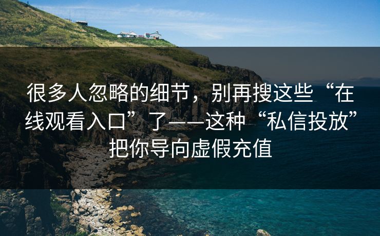很多人忽略的细节,别再搜这些“在线观看入口”了——这种“私信投放”把你导向虚假充值