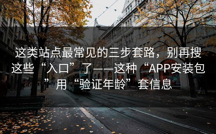 这类站点最常见的三步套路，别再搜这些“入口”了——这种“APP安装包”用“验证年龄”套信息